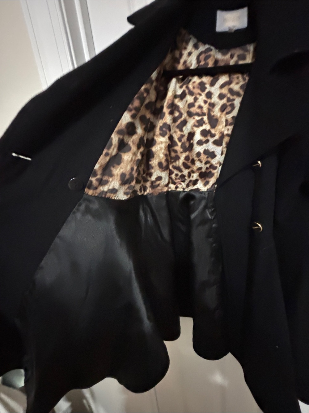 Laundry By Shelli Segal Black Pea Coat with Gold Hardware - Picture 4 of 10